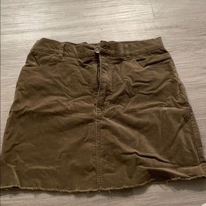 Green mini skirt